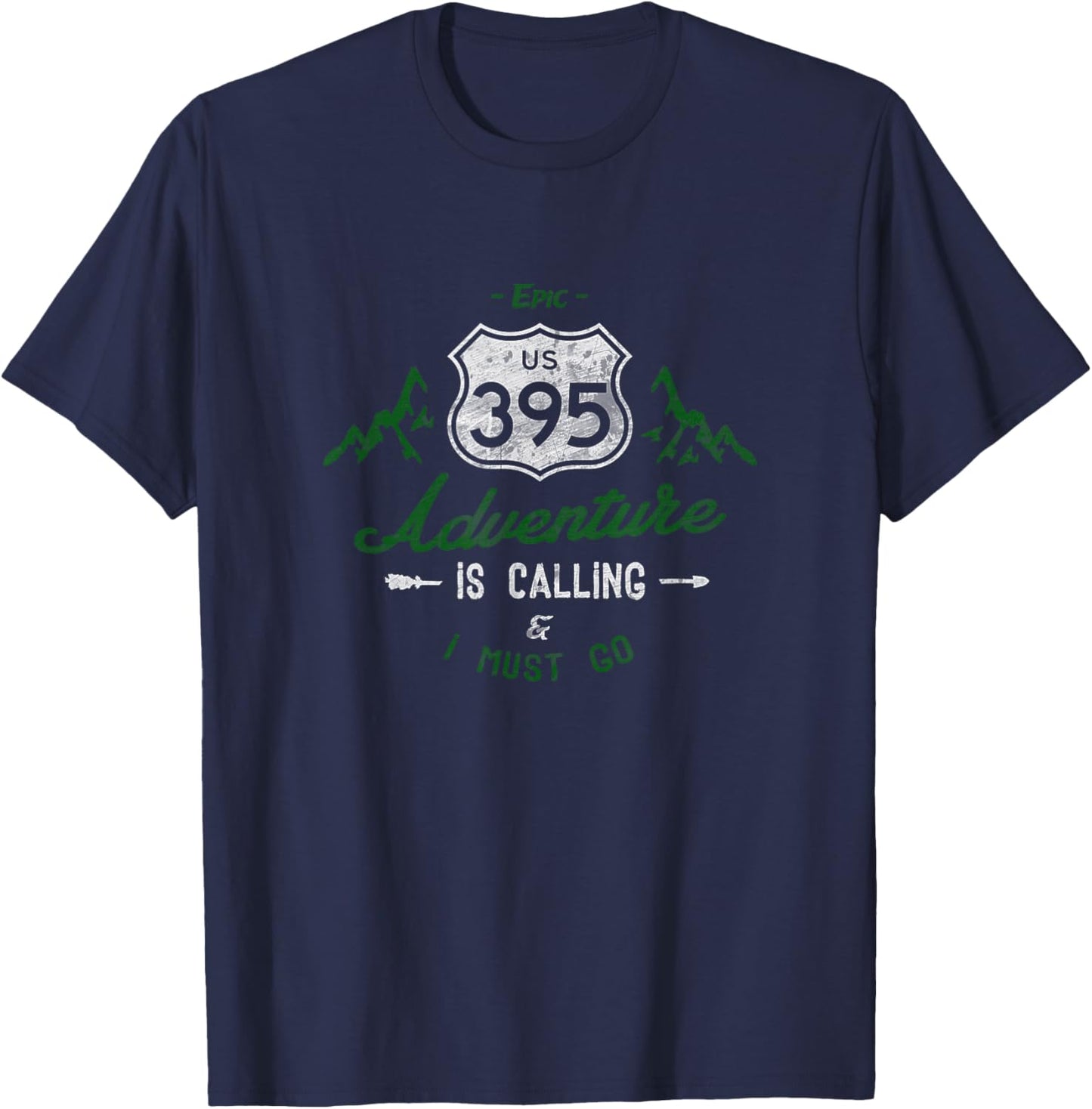 California Highway 395 Eastern Sierra Hiking Adventure Club T-Shirt - T-Shirt | Navy