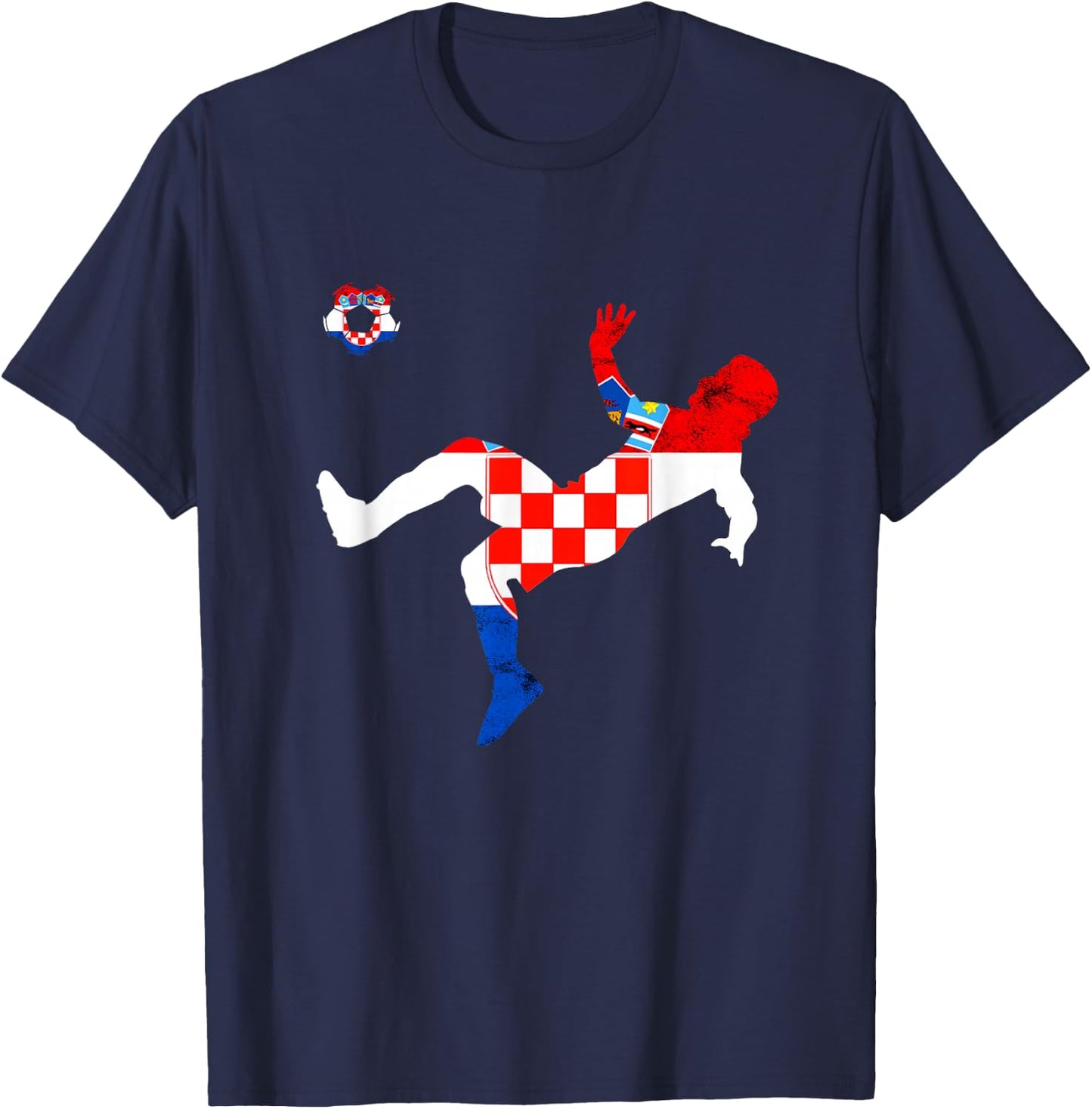 Croatia Croatian Roots Croatian Soccer Player Croatian Flag T-Shirt - T-Shirt | Navy