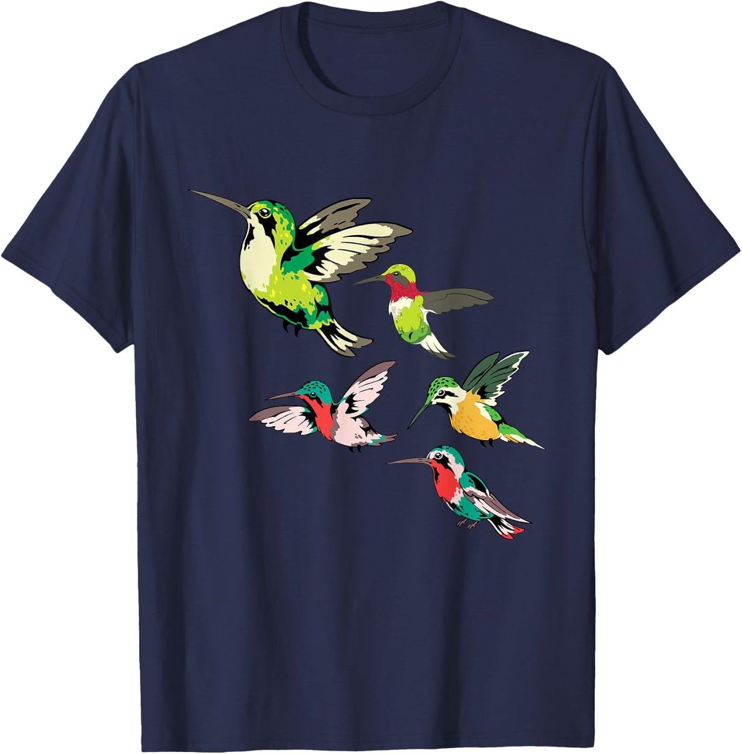 Animal Lover Birdwatching Beautiful Bird Hummingbird T-Shirt - T-Shirt | Navy