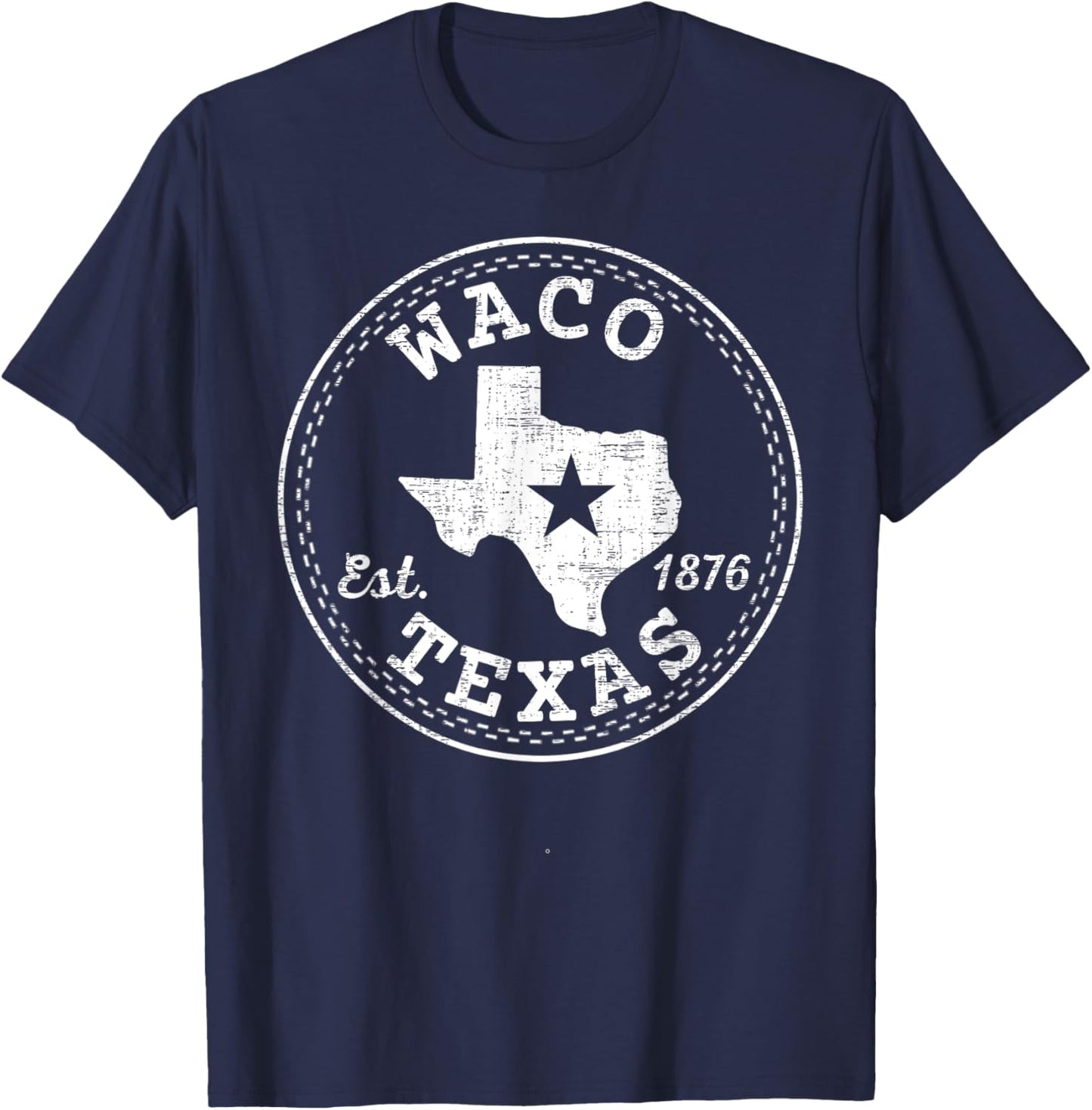 Waco Texas TX Vintage T-Shirt - T-Shirt | Navy