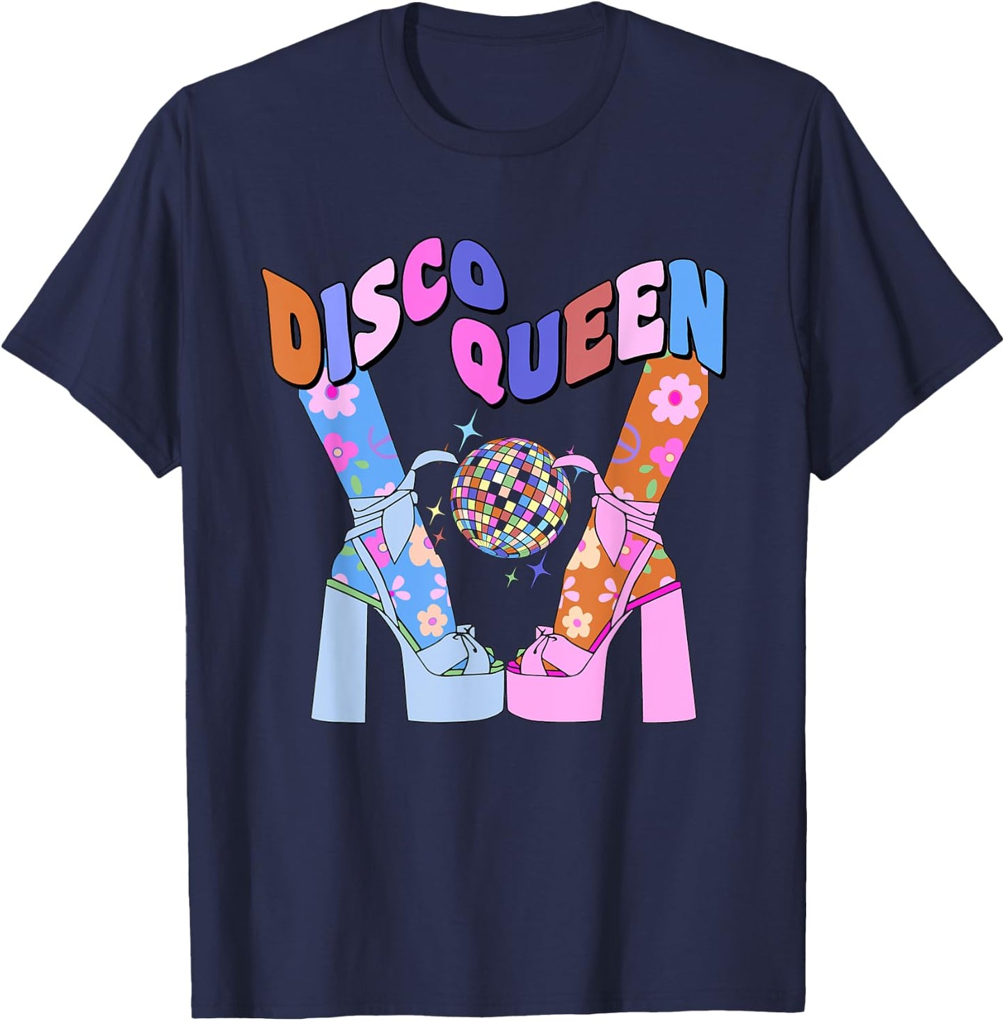 Disco Queen 70's Disco Themed Vintage Seventies Costume T-Shirt - T-Shirt | Navy
