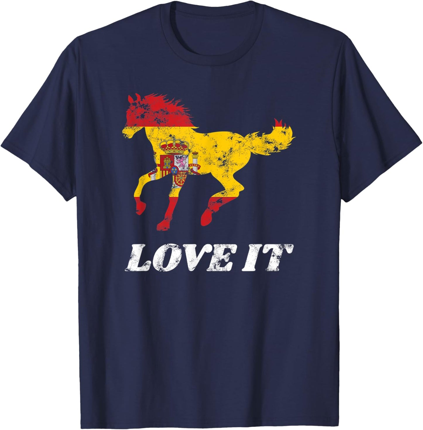 Spanish Horse Riding Horseback Rider Equestrian Pony Hooves T-Shirt - T-Shirt | Navy
