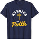 Running On Faith Funny Christian Workout Runner Religious T-Shirt - T-Shirt | Navy