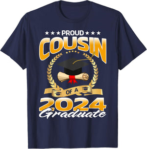 Proud Cousin Of A 2024 Graduate T-Shirt - T-Shirt | Navy