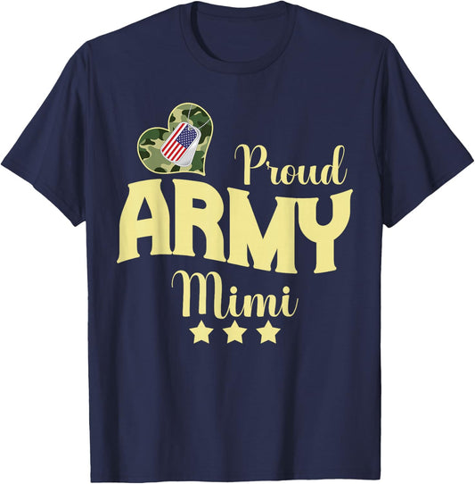 Proud Army MIMI Camouflage Dog Tag Family Matching T-Shirt - T-Shirt | Navy