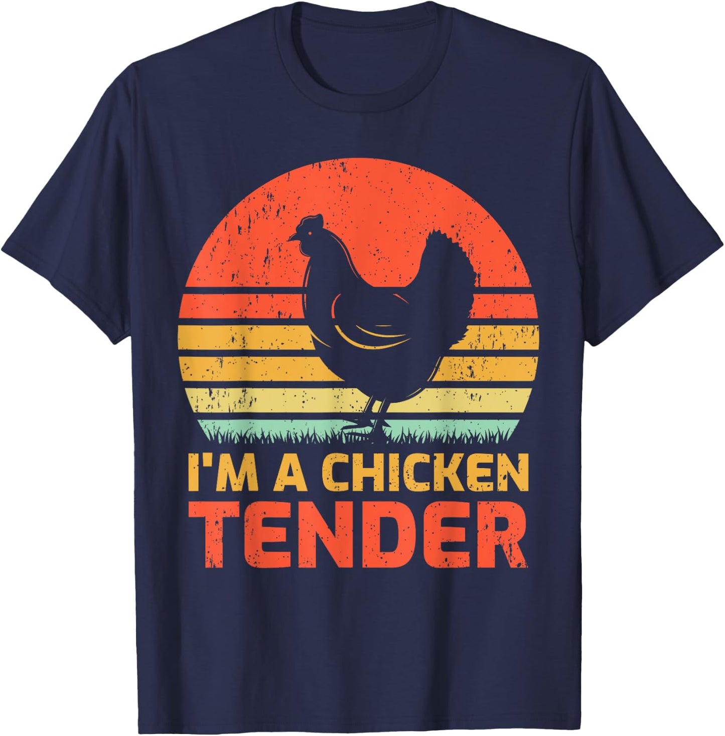 Vintage Chicken Farmer Retro I'm A Chicken Tender T-Shirt - T-Shirt | Navy