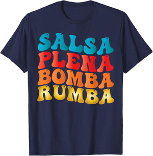 Puerto Rico Salsa Plena Bomba Rumba Boricua Puerto Rican T-Shirt - T-Shirt | Navy
