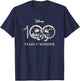 Disney 100 Years of Wonder Mickey & Minnie Dancing Retro Short Sleeve , Black, Small T-Shirt - T-Shirt | Navy