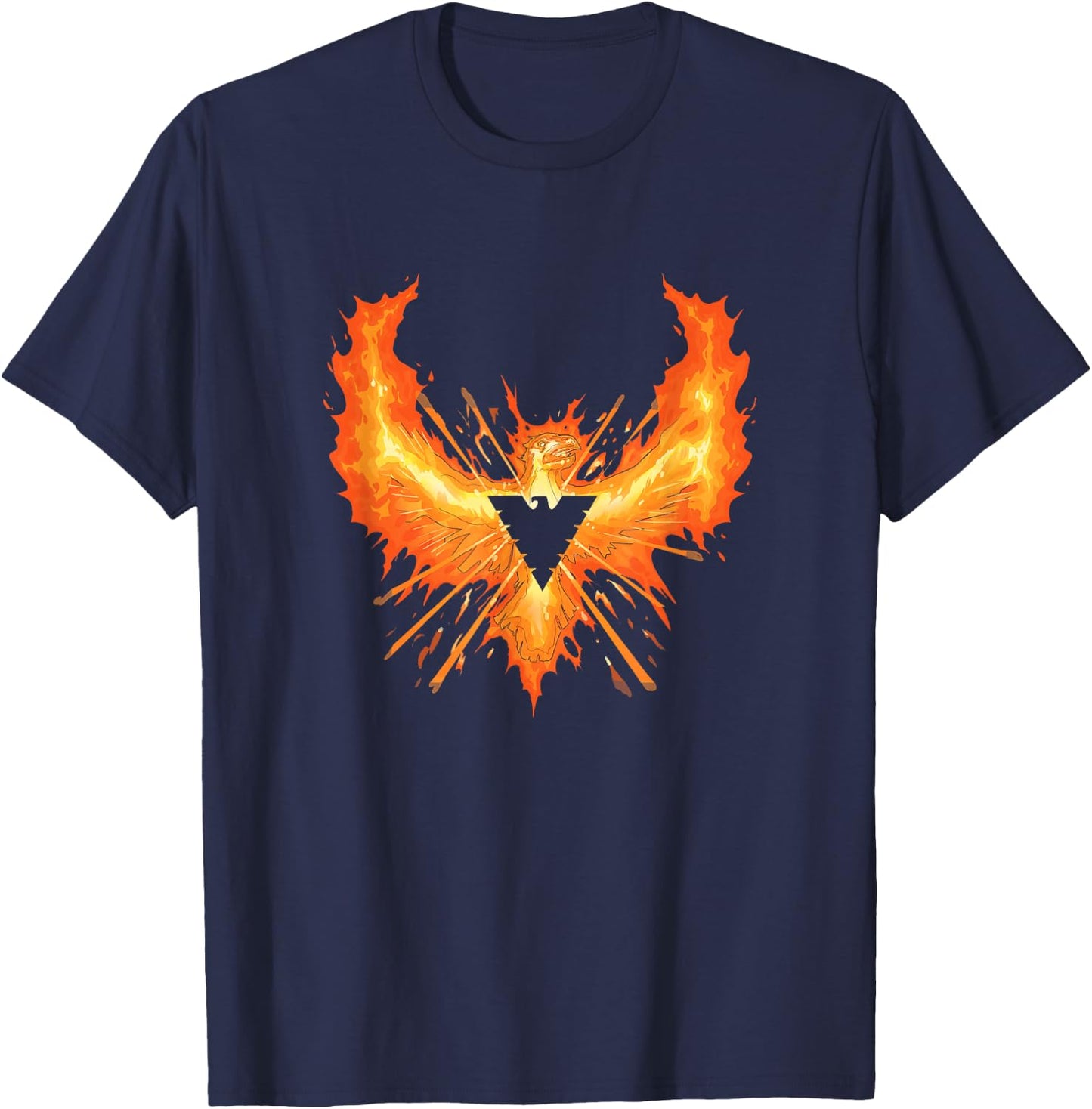 Marvel X-Men Phoenix Force Wings Spread In Flames Logo T-Shirt - T-Shirt | Navy
