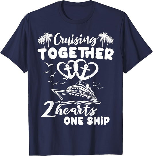Romantic Cruising Husband Wife Couple Cruise T-Shirt - T-Shirt | Navy