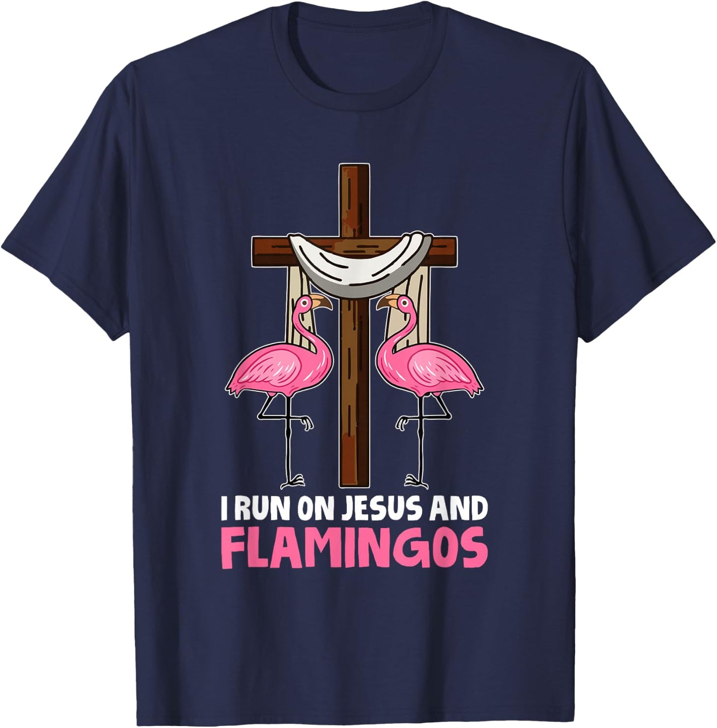 Christianity Cool - Jesus Bible Religion Christian Flamingo T-Shirt - T-Shirt | Navy