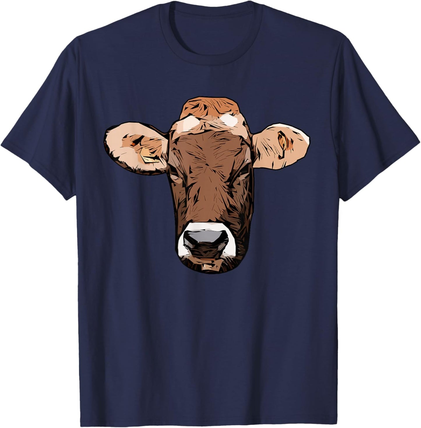 Jersey Cattle design Farmer imprint motif with cow T-Shirt - T-Shirt | Navy
