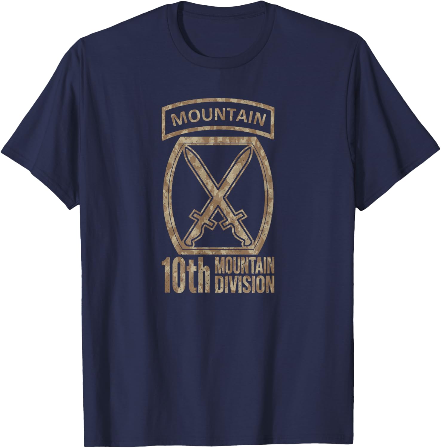10th Mountain Division Army Infantry Us Usa Veteran Camo T-Shirt - T-Shirt | Navy