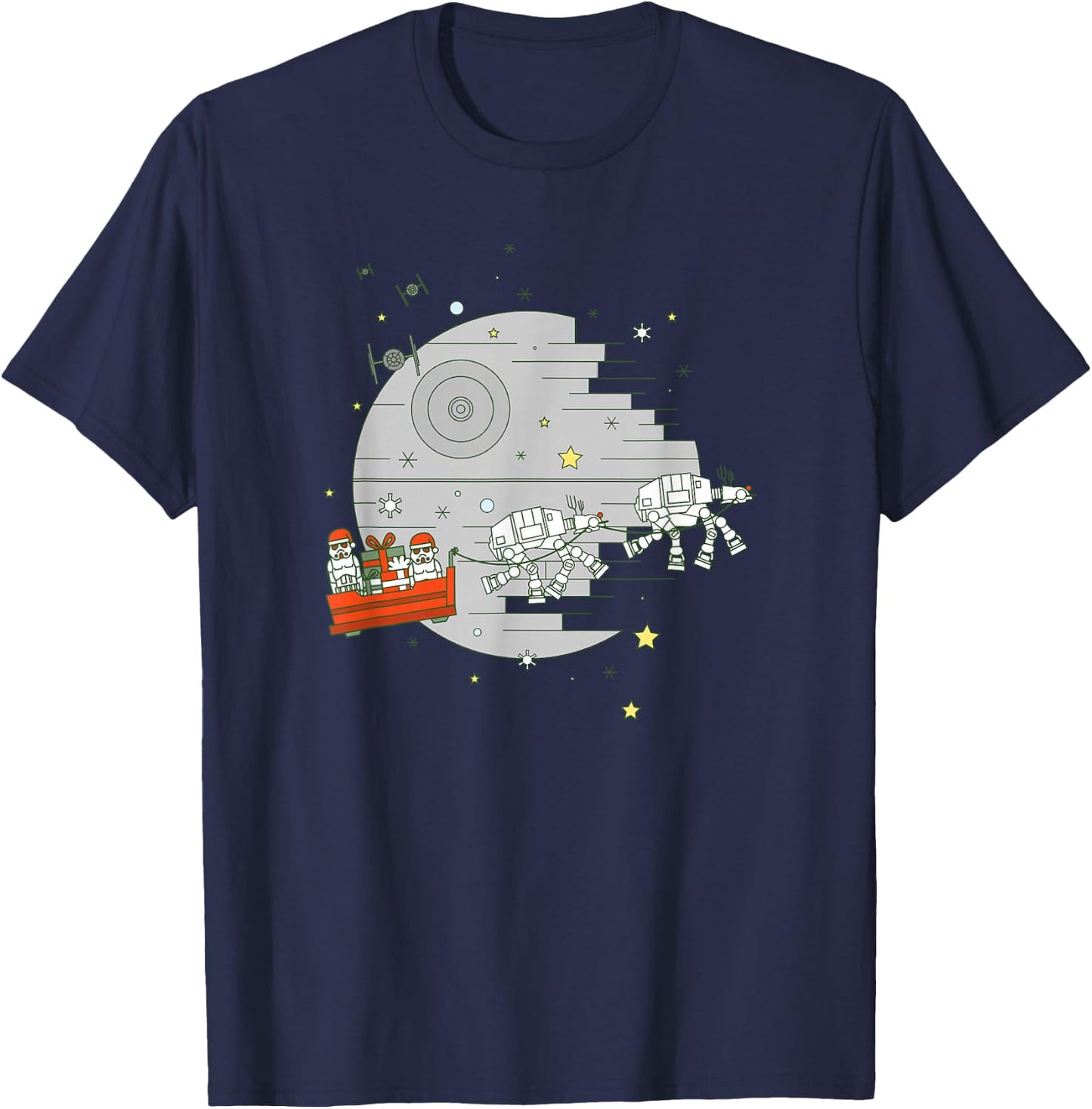 Star Wars Christmas Death Star Sleigh Ride T-Shirt - T-Shirt | Navy