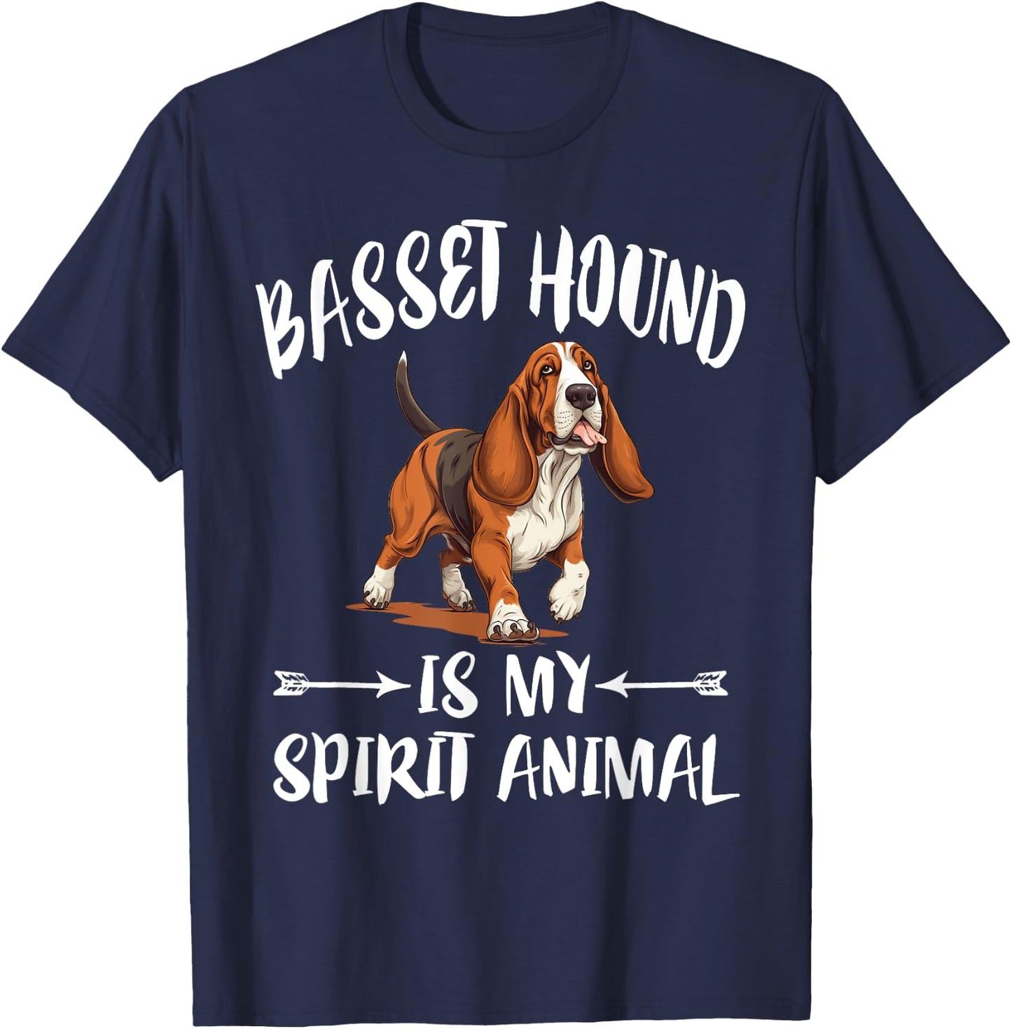 Basset Hound Is My Spirit Animal Dog T-Shirt - T-Shirt | Navy