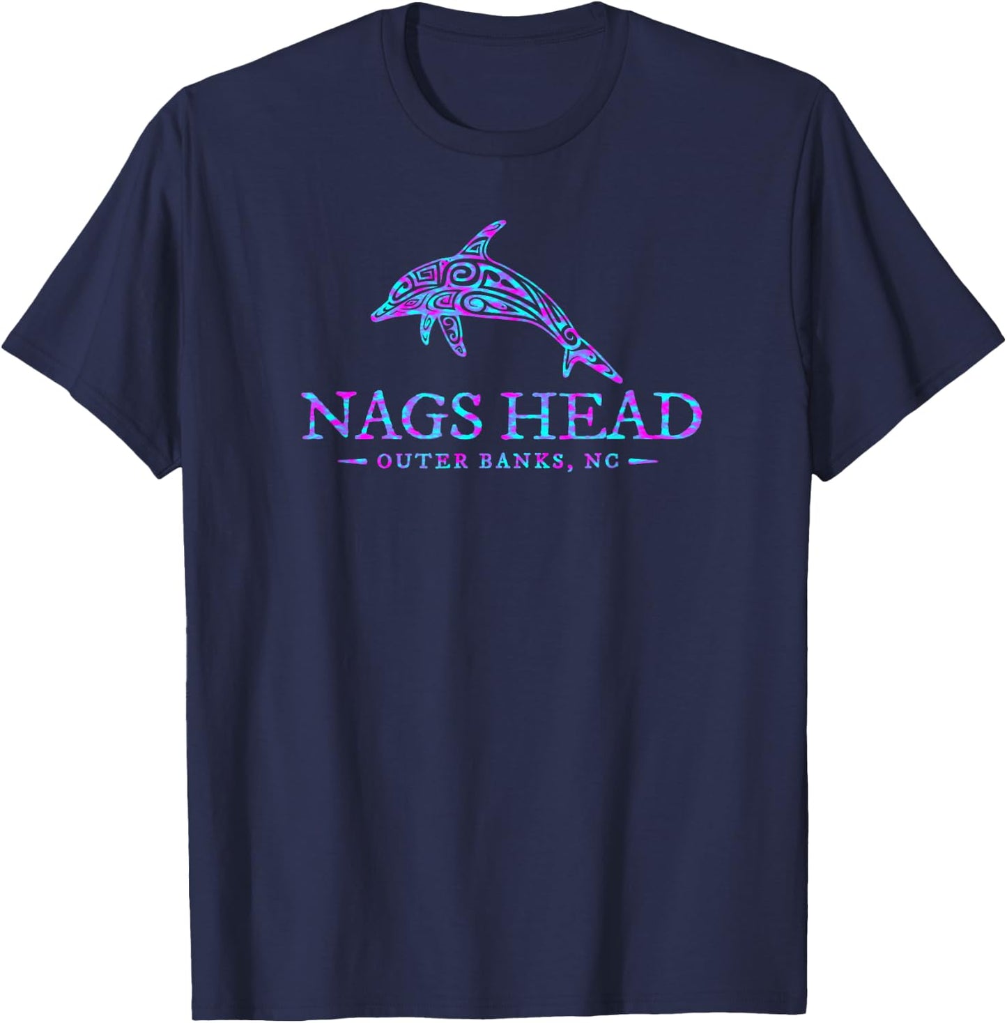 Nags Head NC Dolphin Boys Girls Retro Preppy Throwback T-Shirt - T-Shirt | Navy