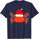 Christmas Lights Crab Wearing Xmas Hat - Cute Crab Lover T-Shirt - T-Shirt | Navy