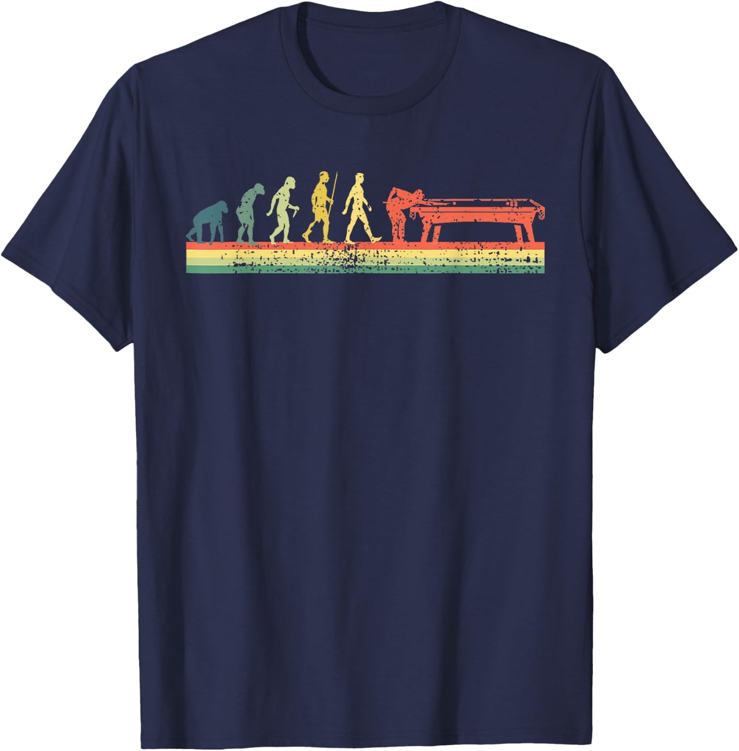 Funny Human Billiards Evolution 8 Ball Pool Player T-Shirt - T-Shirt | Navy