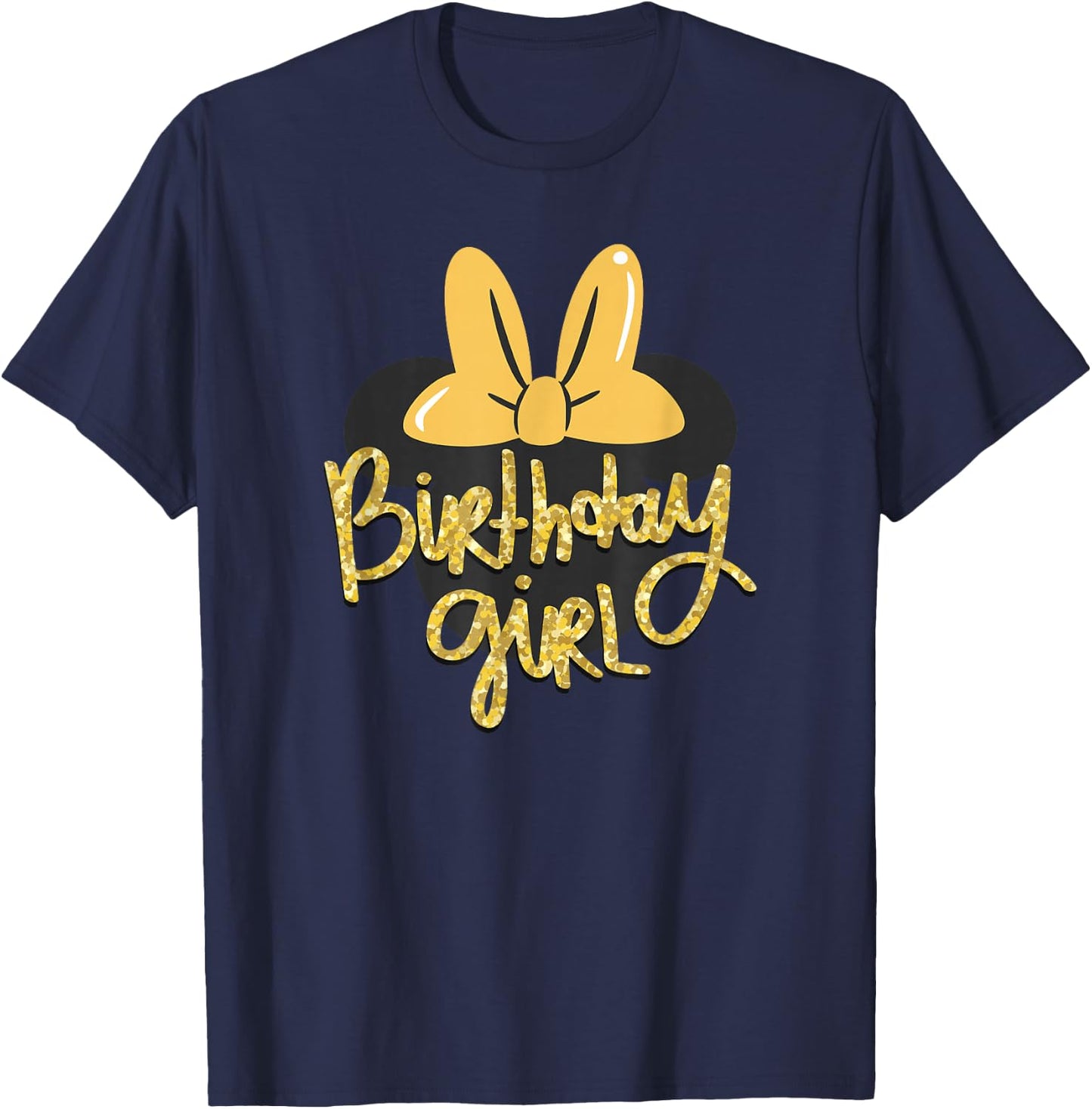 Disney Minnie Mouse Birthday Girl Gold Colorpop Small T-Shirt - T-Shirt | Navy