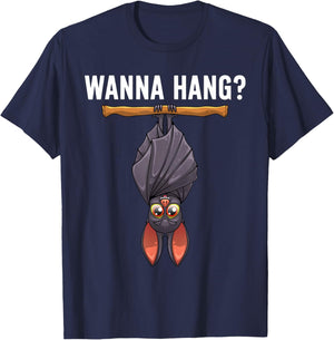 Funny Bat Design Women Nocturnal Bird Bat Lovers T-Shirt - T-Shirt | Navy