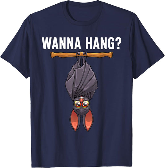 Funny Bat Design Women Nocturnal Bird Bat Lovers T-Shirt - T-Shirt | Navy