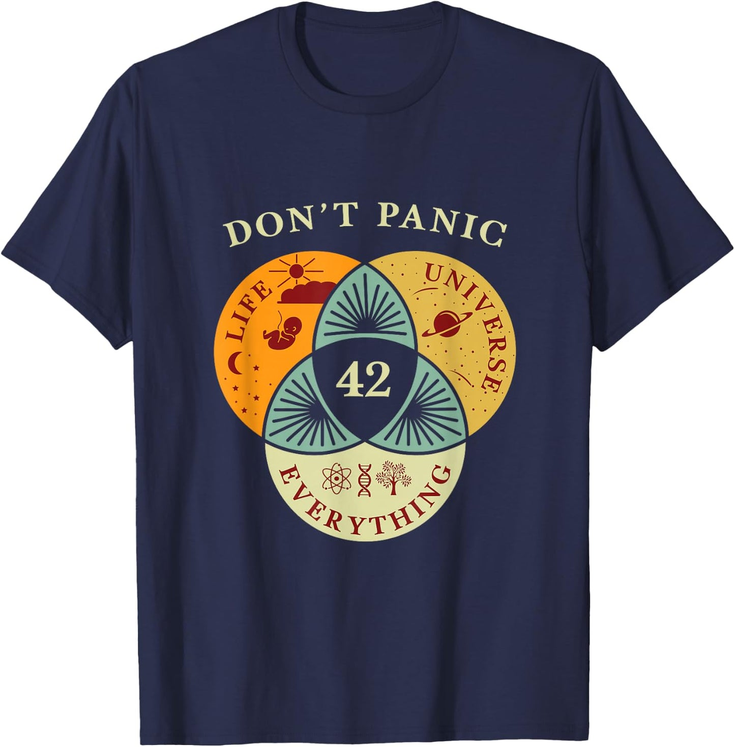 Life Universe Everything 42 Science Fiction Space Lovers T-Shirt - T-Shirt | Navy