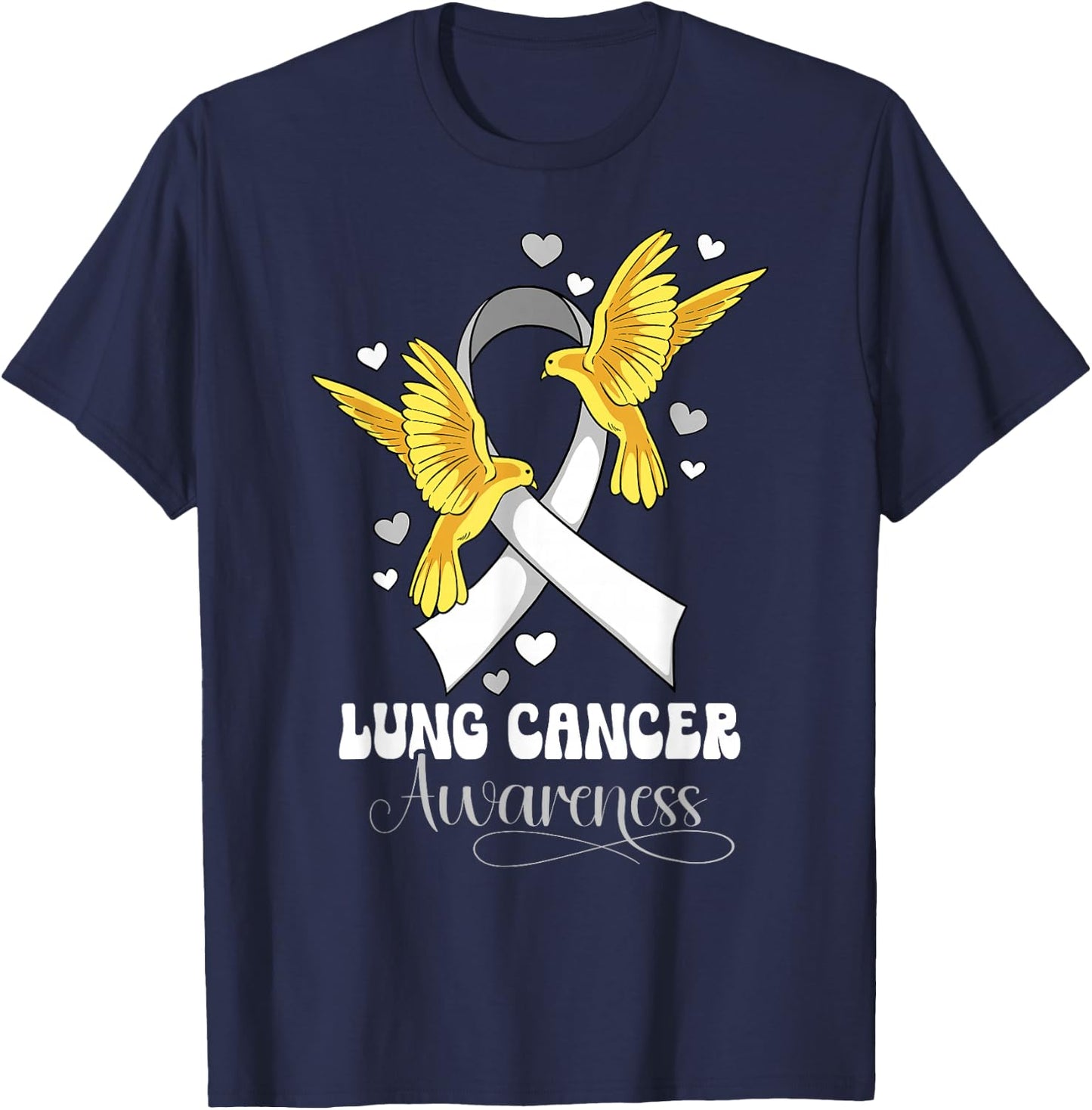 Lung Cancer Awareness T-Shirt - T-Shirt | Navy
