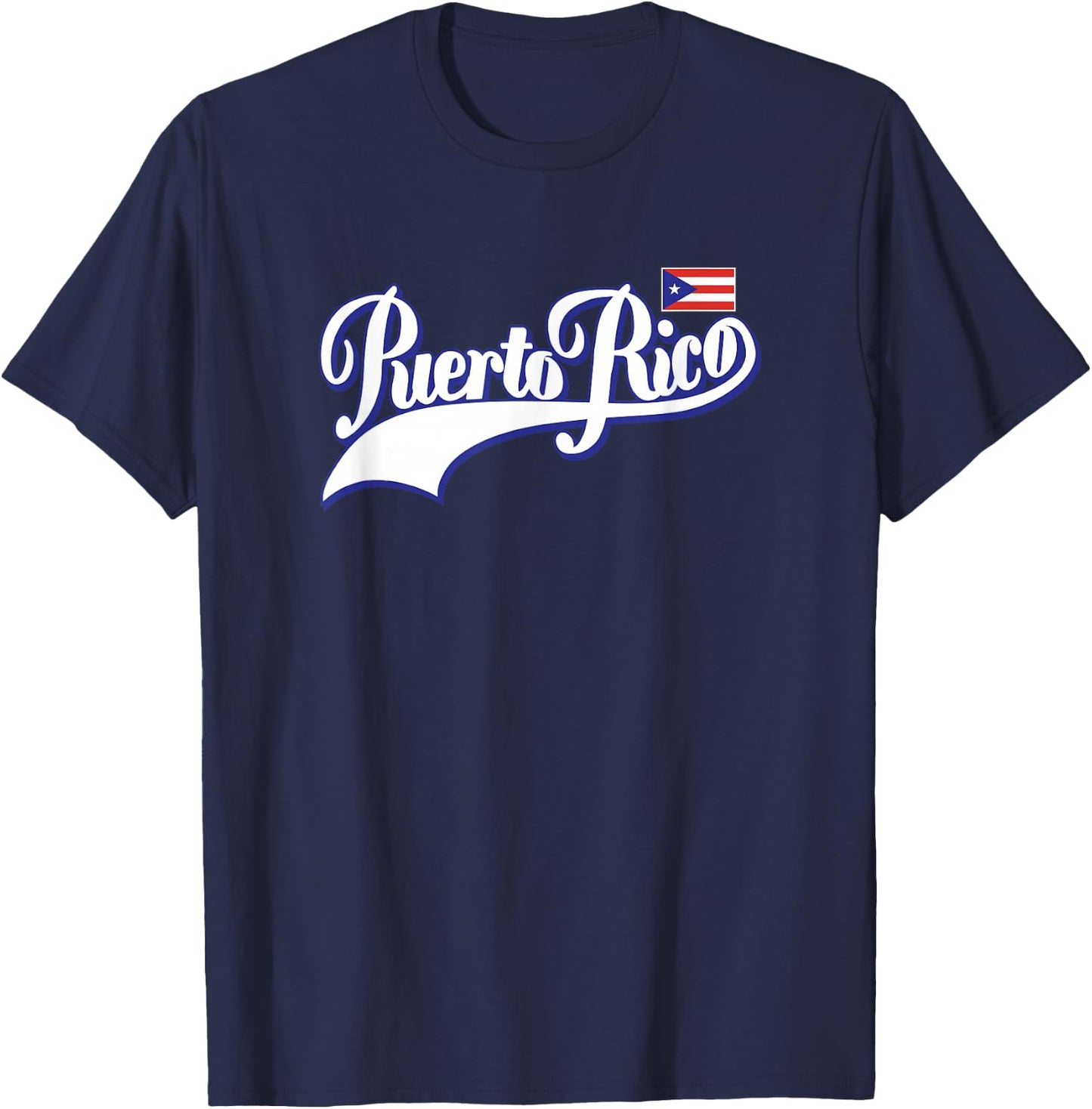Puerto Rico Flag Puerto Rican Pride Athletic Style Country T-Shirt - T-Shirt | Navy