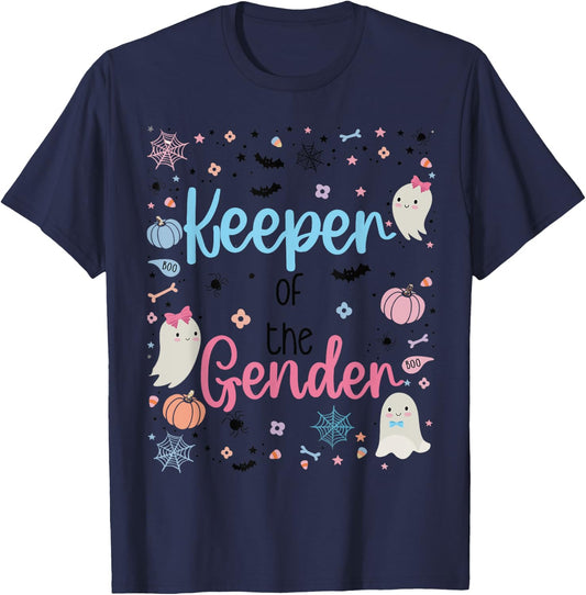 Boo Keeper Of The Gender Reveal Baby Pregnancy Announcement T-Shirt - T-Shirt | Navy