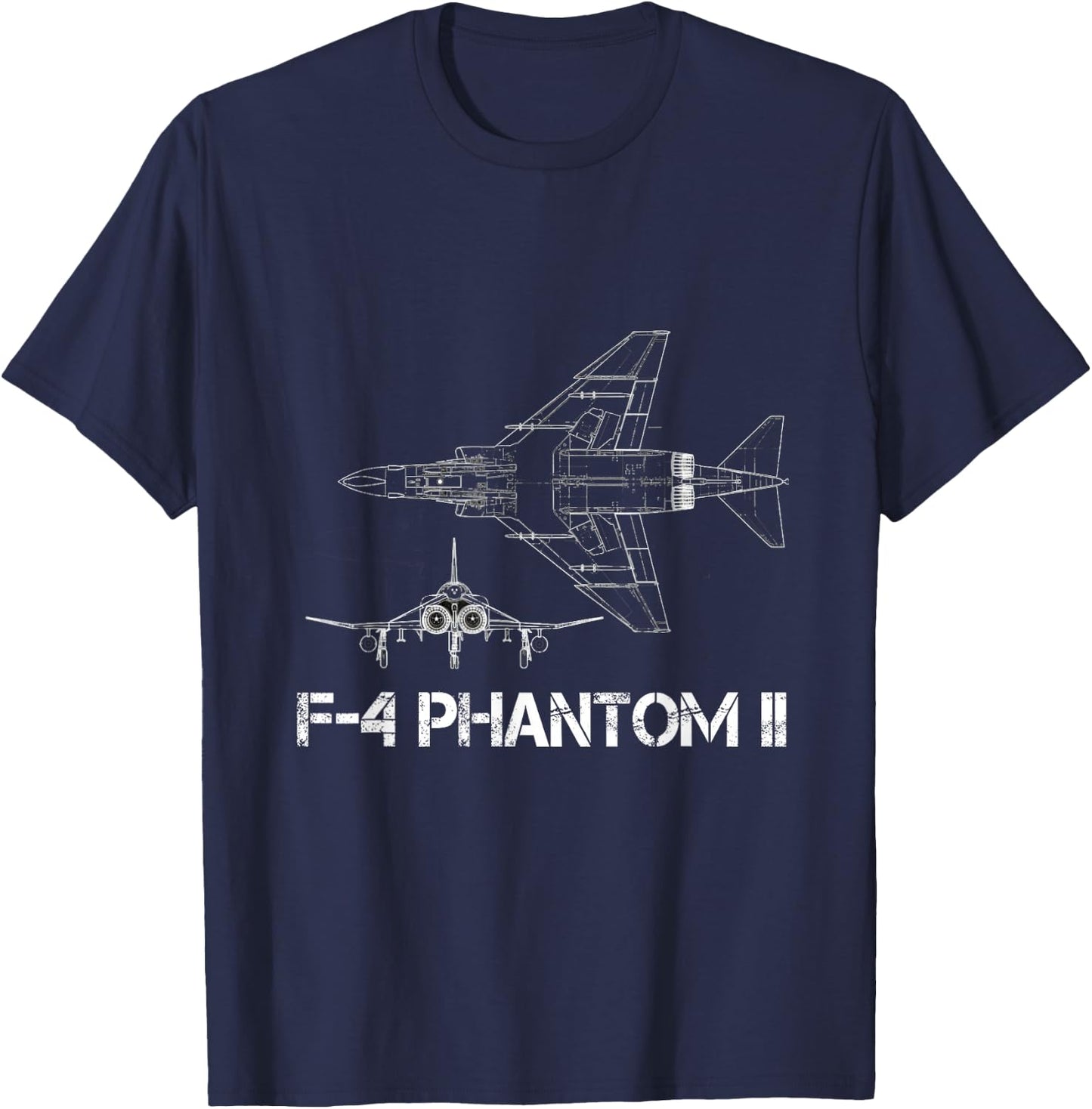McDonnell Douglas F-4 Phantom II Blueprint Aircraft T-Shirt - T-Shirt | Navy