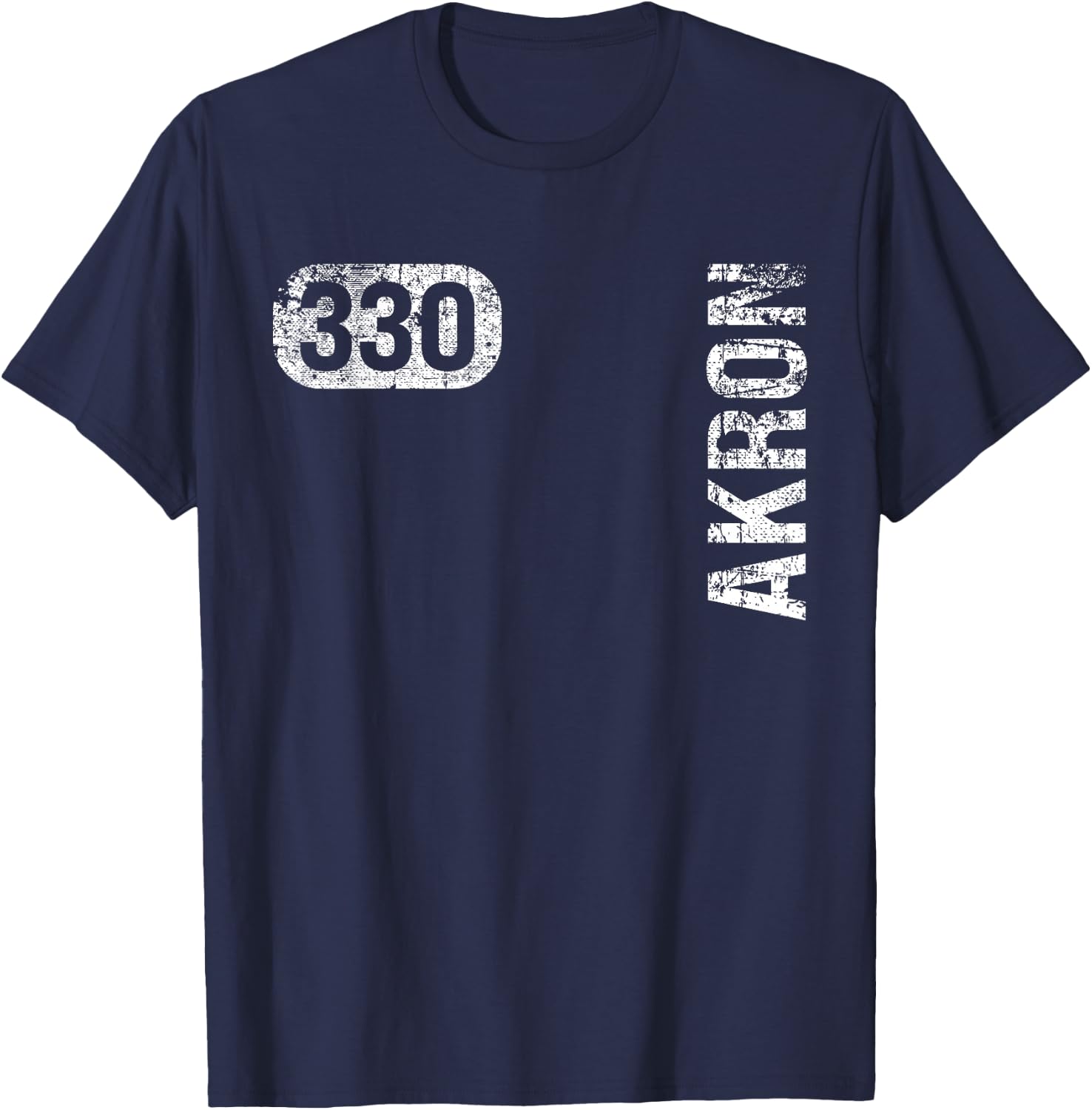 Akron Ohio 330 Area Code Vintage Retro T-Shirt - T-Shirt | Navy