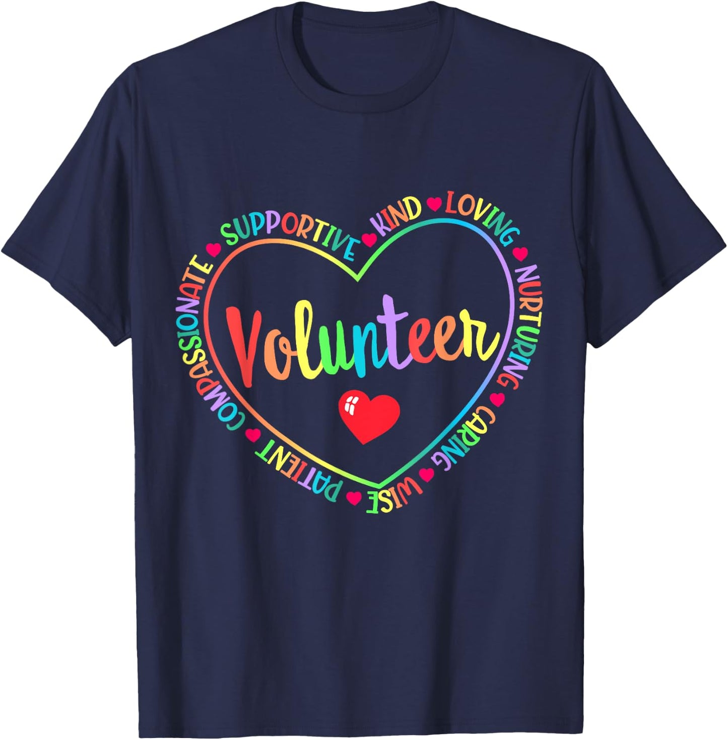 Cute Volunteer Volunteering Staff Uniform Event Church Group T-Shirt - T-Shirt | Navy