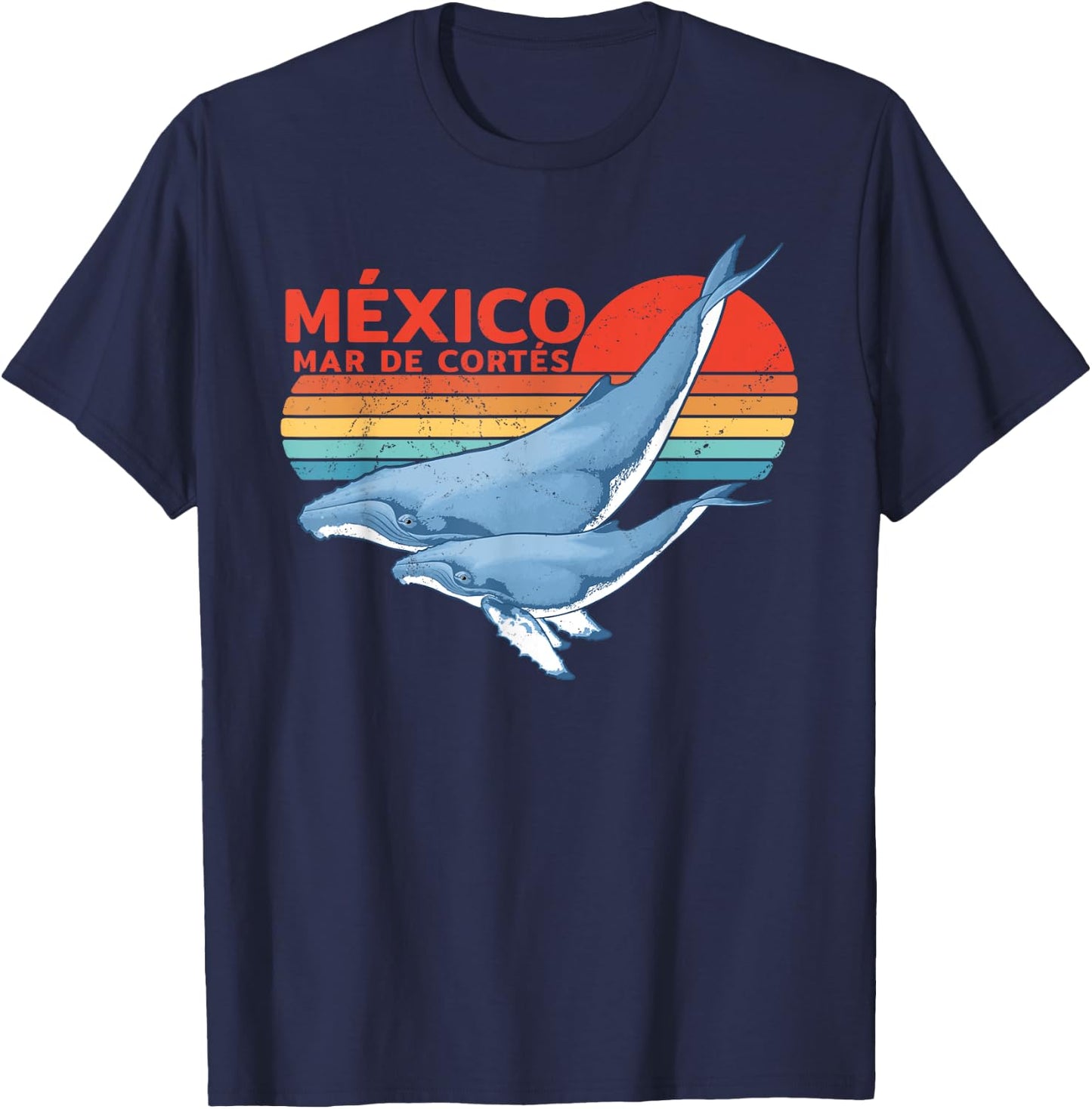 Humpback Whale Sea of Cortez Mexico T-Shirt - T-Shirt | Navy