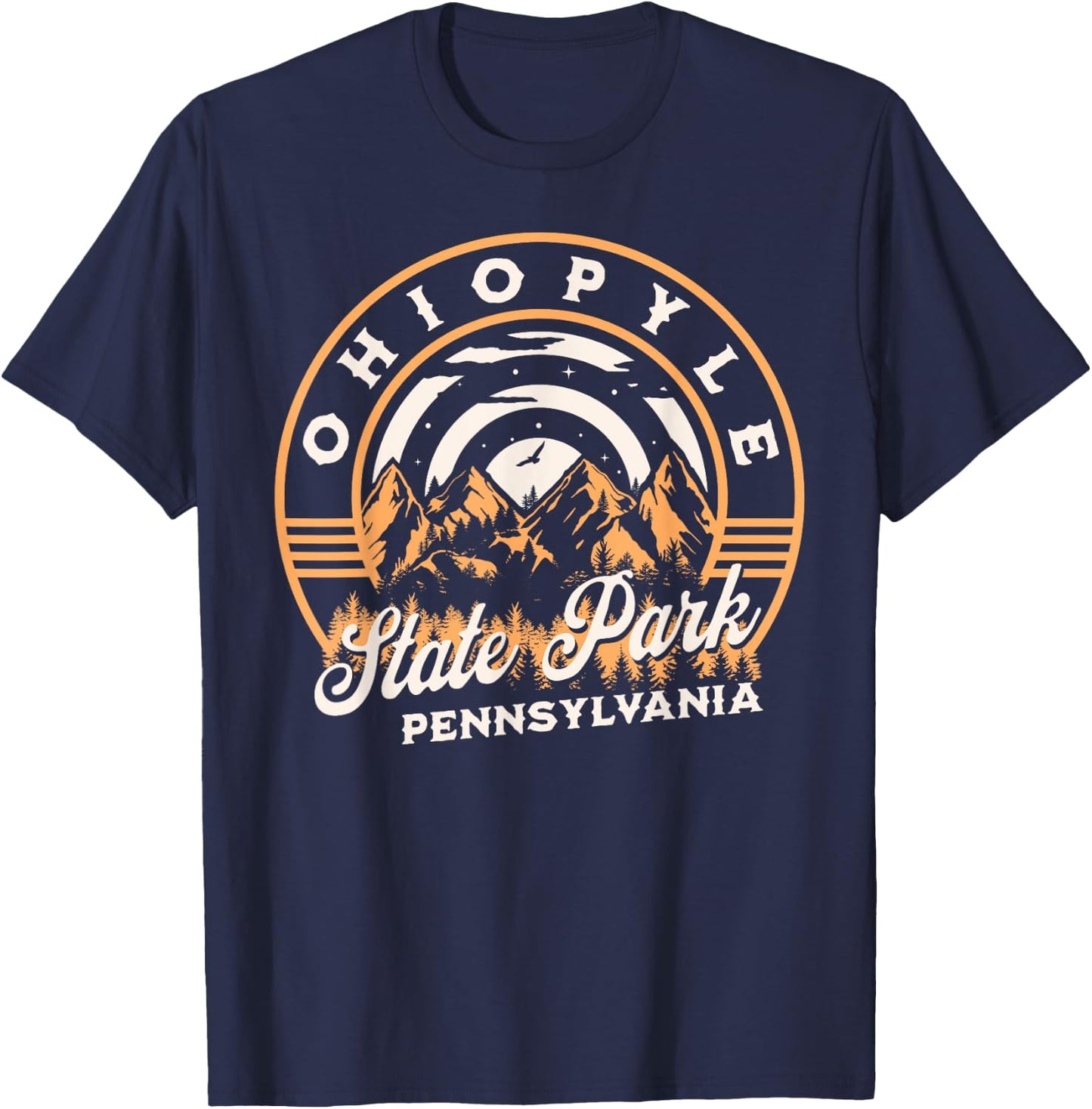 Ohiopyle State Park Pennsylvania Nature Hiking Outdoors T-Shirt - T-Shirt | Navy