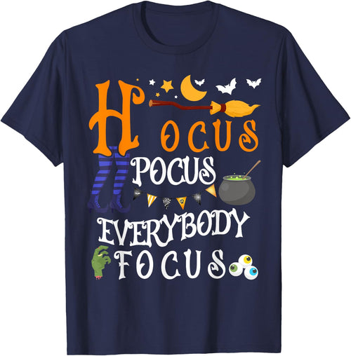 Hocus Pocus Everybody Focus Pumpkin Moon Funny Focus
