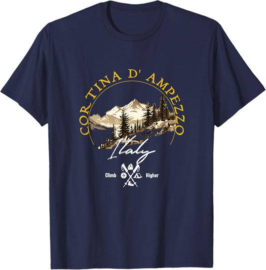 Cortina d' Ampezzo Retro Vintage Apparel - Souvenir T-Shirt - T-Shirt | Navy