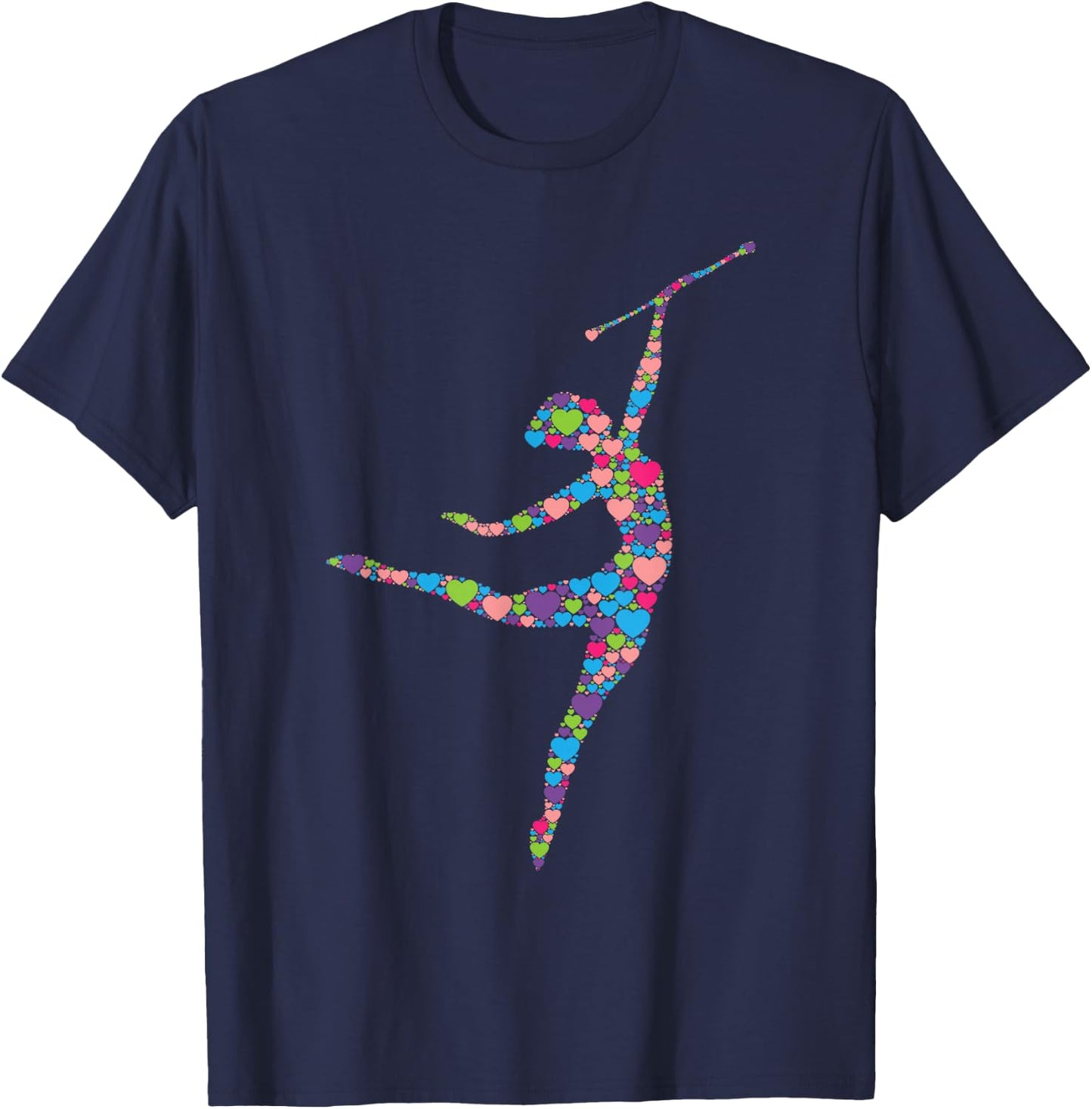 Baton Twirling Girl - Silhouette Dancing Twirler Majorette T-Shirt - T-Shirt | Navy