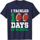 I Tackled 100 Days Football Boys Kids 100th Day Of School T-Shirt - T-Shirt | Navy