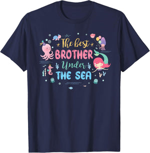 Birthday Girl Shirt The Best Brother Under The Sea T-Shirt - T-Shirt | Navy
