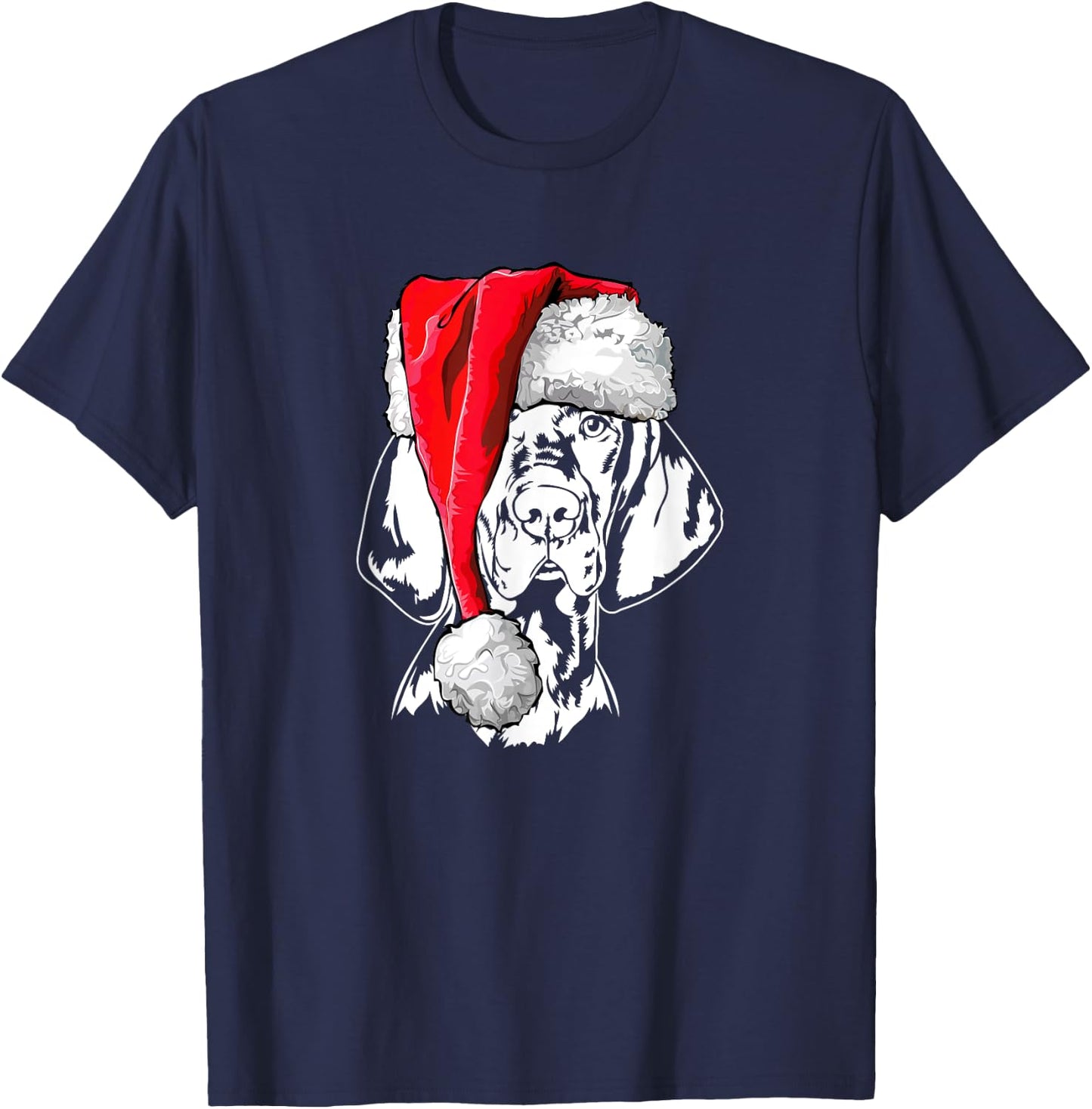 Funny Santa Hungarian Vizsla Christmas dog mom dog T-Shirt - T-Shirt | Navy