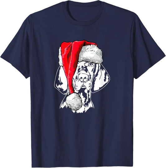 Funny Santa Hungarian Vizsla Christmas dog mom dog T-Shirt - T-Shirt | Navy