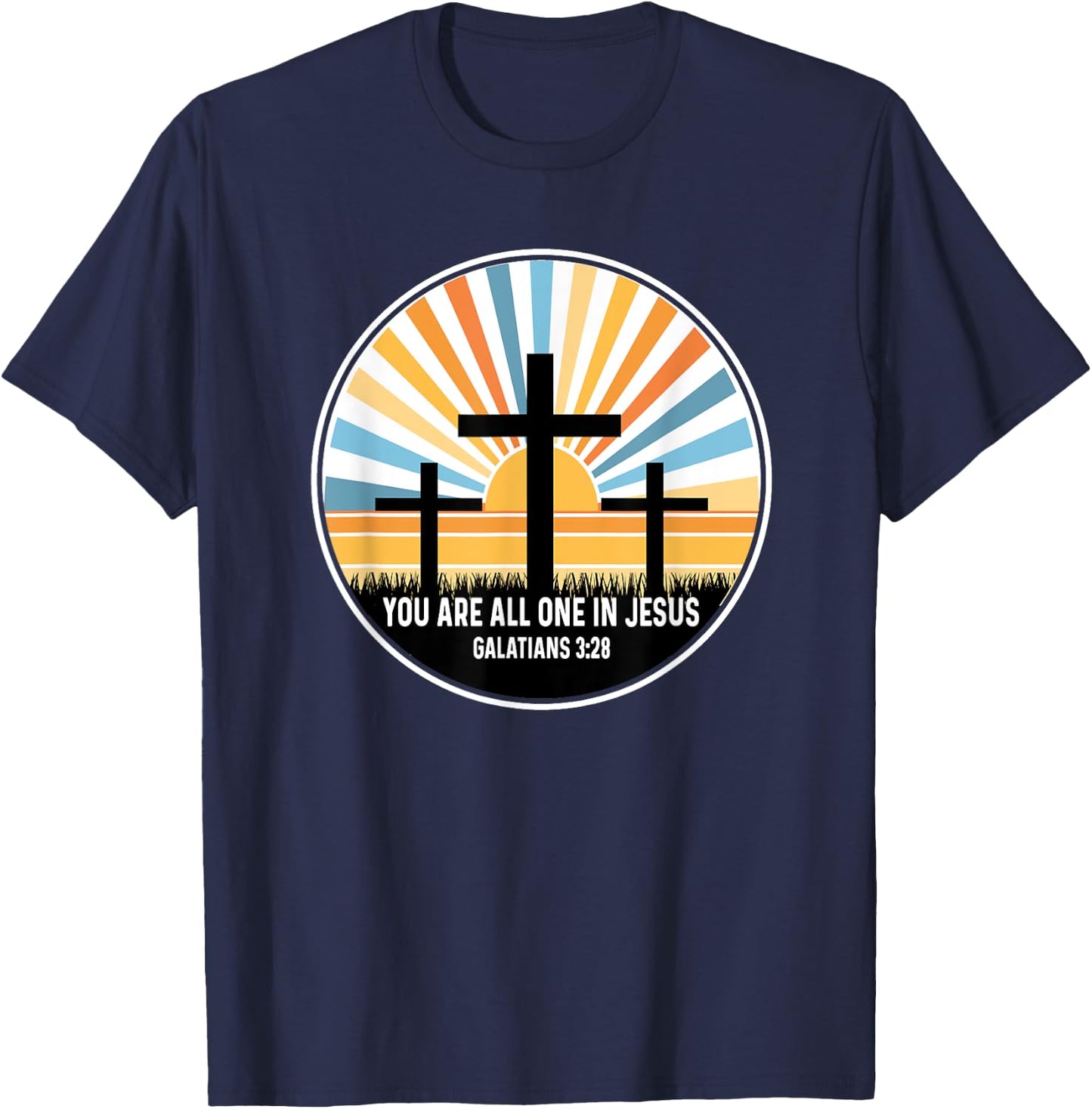 Galatians 3:28 3 28 God Jesus Religious Quote Christian T-Shirt - T-Shirt | Navy