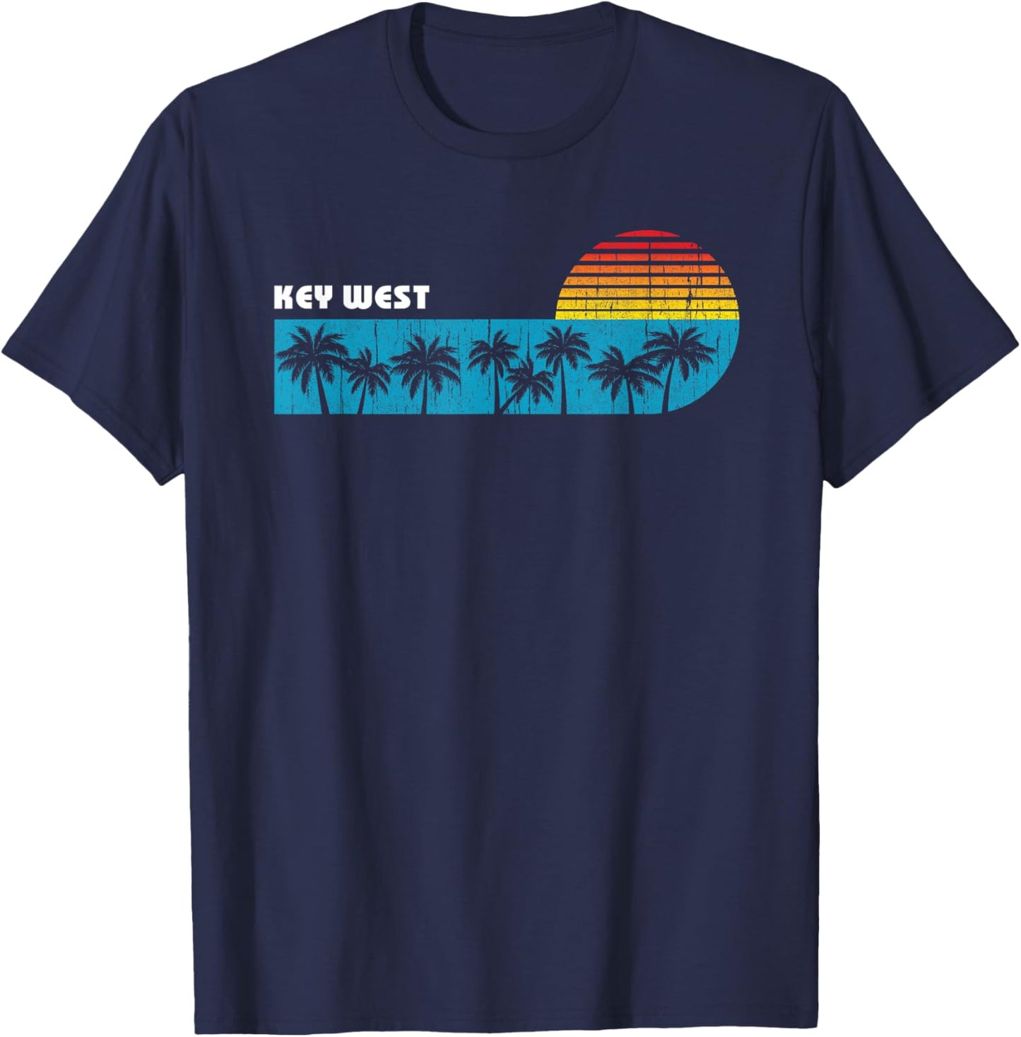 Vintage Key West Florida Keys Boys Vacation Souvenir T-Shirt - T-Shirt | Navy