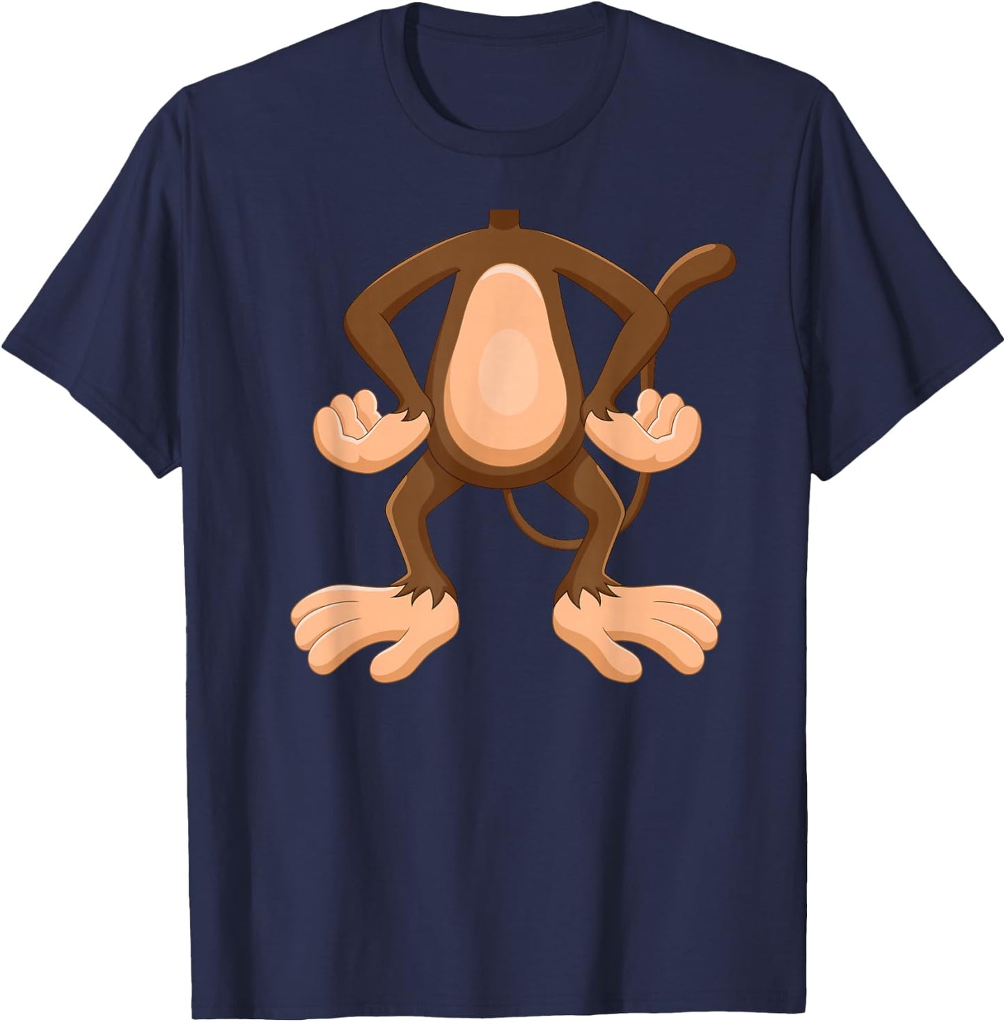 Monkey Costume Cute Boys Girls Zoo T-Shirt - T-Shirt | Navy