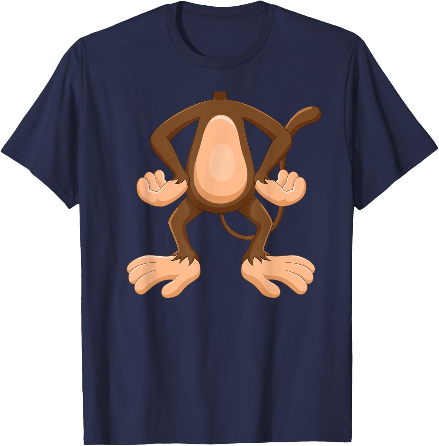 Monkey Costume Cute Boys Girls Zoo T-Shirt - T-Shirt | Navy
