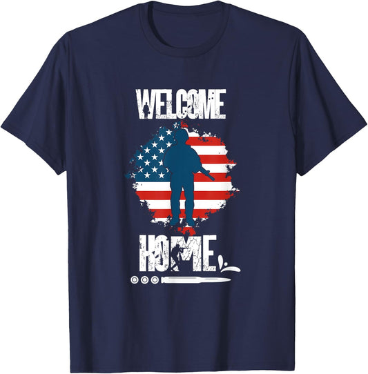 Welcome Home Soldier Homecoming Military T-Shirt - T-Shirt | Navy