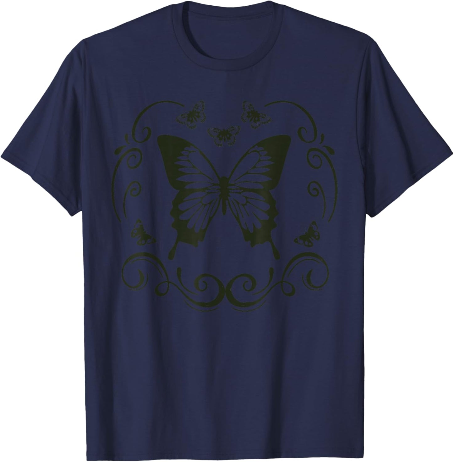 Fairy Grunge Fairycore Aesthetic Butterfly Y2K Alt Clothes T-Shirt - T-Shirt | Navy