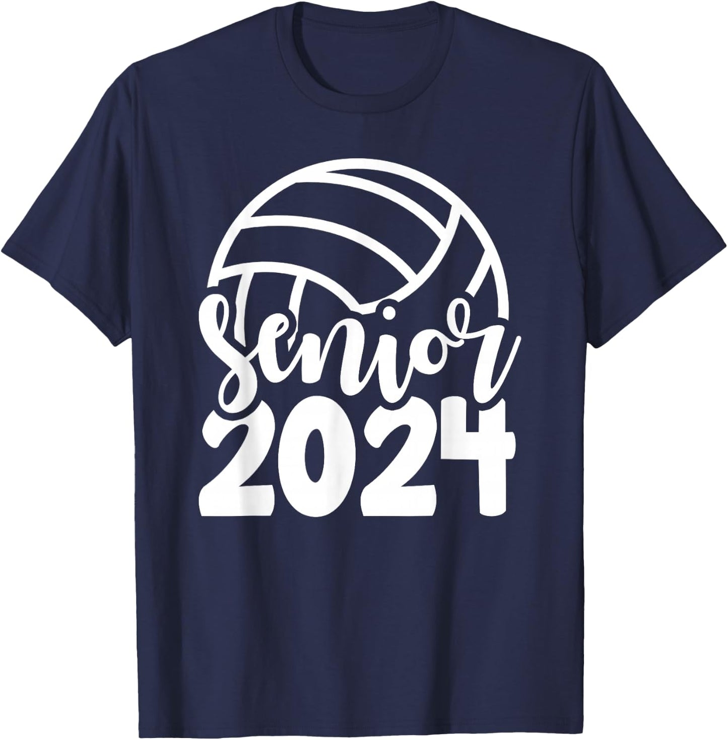 Volleyball Senior Class Of 2024 High School Senior For Girls T-Shirt - T-Shirt | Navy