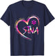 Tie Dye Nurse Stna Life Sunflowers Heart Nursing Assistant T-Shirt - T-Shirt | Navy