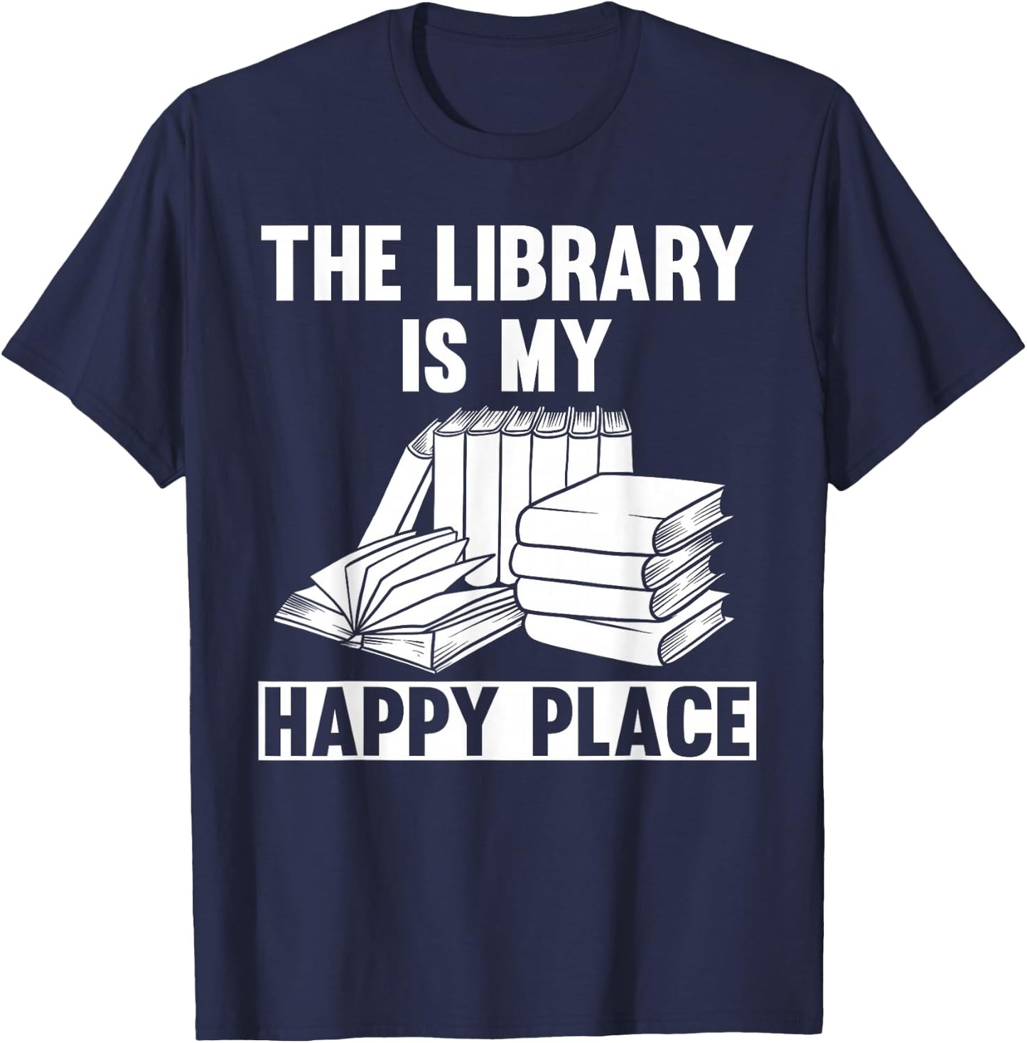 Cool Library Art Women Librarian Bookworm Book Lover T-Shirt - T-Shirt | Navy